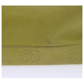 Chanel-CHANEL Borsa a tracolla con catena Pelle di caviale Verde CC Auth bs8909-Verde