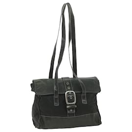 Prada-PRADA Shoulder Bag Nylon Black Auth bs9825-Black