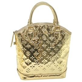 Louis Vuitton-LOUIS VUITTON Monogram Miroir Lockit Hand Bag Gold Dore M95450 LV Auth 59165A-Golden,Other