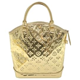 Louis Vuitton-LOUIS VUITTON Monogram Miroir Lockit Hand Bag Gold Dore M95450 LV Auth 59165A-Golden,Other