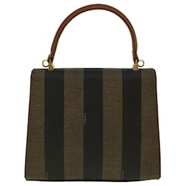 Fendi-FENDI Sac à main en toile Pecan Toile enduite 2façon Brown Auth fm2917-Marron