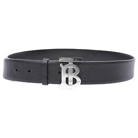 Cinto Burberry TB Couro Preto 32" 80cm Preto