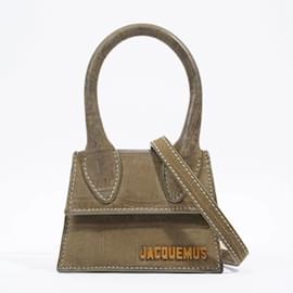 Jacquemus-Jacquemus Le Chiquito Croc Khaki Embossed Leather-Khaki