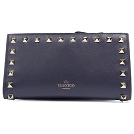 Cartera Valentino Rockstud de cuero azul marino Azul marino