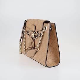 Gucci-Beige Small Emily Chain Shoulder Bag-Beige