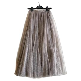 Dior-Christian Dior silk tulle skirt FR36-Grey