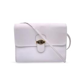 Christian Dior-Vintage White Leather Crossbody Messenger Bag-White