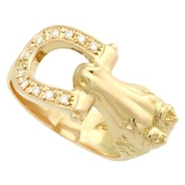 & Other Stories-18K Diamond Horse Shoe Ring-Golden
