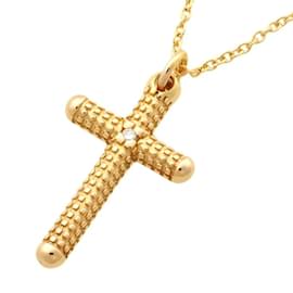 & Other Stories-18K Diamond Cross Pendant Necklace-Golden