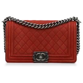 Chanel-Chanel Red Medium Caviar Boy Flap Bag-Red