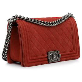 Chanel-Chanel Red Medium Caviar Boy Flap Bag-Rot