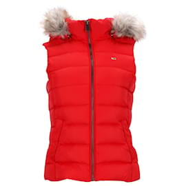 Tommy Hilfiger-Veste en duvet à capuche Essential pour femme-Rouge