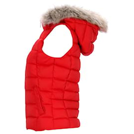 Tommy Hilfiger-Chaleco de plumón con capucha esencial para mujer-Roja