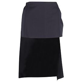 Prada MIni Skirt with Train in Navy Blue Satin Navy blue