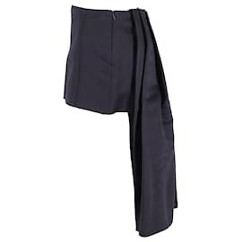 Prada-Minifalda Prada con cola en satén azul marino-Azul marino