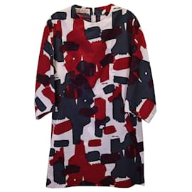 Marni-Marni Abstract-Print Mini Dress in Multicolor Polyester-Other