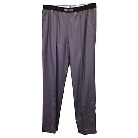Gerade Hose mit Logobund von Tom Ford aus grauem Kaschmir Braun