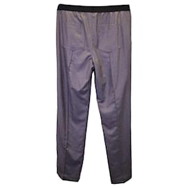 Tom Ford-Pantaloni dritti con cintura con logo Tom Ford in cashmere grigio-Grigio