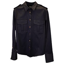 Camicia Tom Ford con bottoni in raso in cotone nero Nero