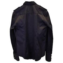 Tom Ford-Camisa con botones de satén Tom Ford en algodón negro-Negro
