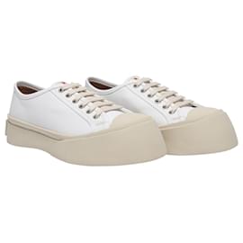 Marni-Laced Up Pablo Sneakers - Marni - Lily White - Leather-White