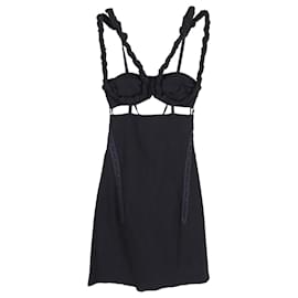 Jacquemus-Jacquemus La Robe Meli Mini Dress in Navy Blue Polyester-Navy blue