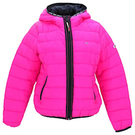 Tommy Hilfiger-Womens Logo Trim Quilted Jacket-Pink