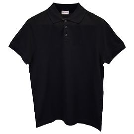 Polo Monogram Saint Laurent en Coton Noir Noir