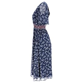 Tommy Hilfiger-Tommy Hilfiger Womens Short Sleeve Open Back Dress in Blue Polyester-Blue