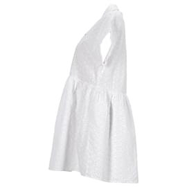 Tommy Hilfiger-Tommy Hilfiger Robe chemise en popeline de coton à manches courtes pour femme en coton blanc-Blanc