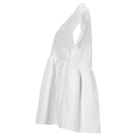 Tommy Hilfiger-Tommy Hilfiger Womens Short Sleeve Cotton Poplin Shirt Dress in White Cotton-White