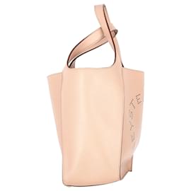 Stella Mc Cartney-Stella McCartney Perforated Logo Tote Bag in Pink Faux Leather-Pink
