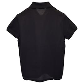 Saint Laurent-Saint Laurent Monogram Polo Shirt in Black Cotton-Black