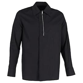 Camicia Givenchy con mezza zip in cotone nero Nero
