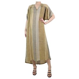 Masscob Robe col V rayée beige - taille M/l Autre