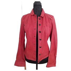 Marithé et François Girbaud M and F Girbaud jacket in red lambskin Red