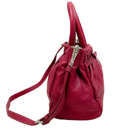 Autre Marque-Prada Raspberry Leather Satchel With Bow-Pink