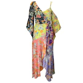 Autre Marque-Peter Pilotto - Robe longue demi-enveloppe en crêpe imprimée multicolore-Multicolore