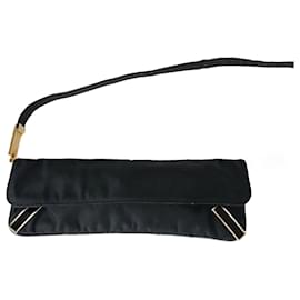 Fendi-Fendi vintage baguette in nylon and snakeskin-Black