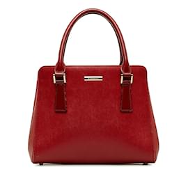 Burberry-Leather Handbag-Red