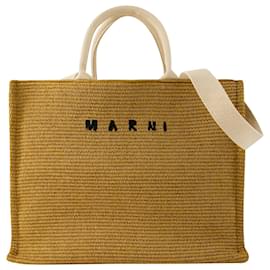 Marni-Borsa Shopper Grande Pelletteria Uomo - Marni - Cotone - Marrone-Marrone
