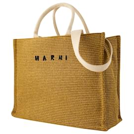 Marni-Große Einkaufstasche Pelletteria Uomo – Marni – Baumwolle – Braun-Braun