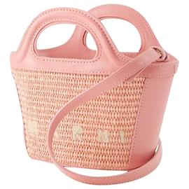Marni-Tropicalia Micro Shopper Bag – Marni – Baumwolle – Hellrosa-Pink