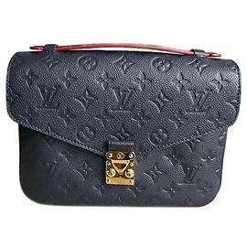Couro Louis Vuitton Pochette Metis Monogram Empreinte Roxo