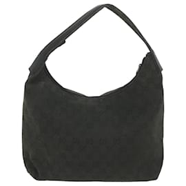 Gucci-gucci GG Canvas Shoulder Bag black 001 3380 Auth bs9932-Black