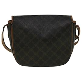Bally-BALLY Shoulder Bag PVC Leather Black Brown Auth ac2480-Brown,Black