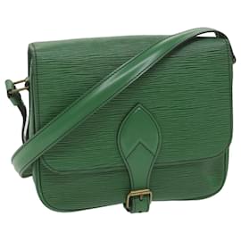 Louis Vuitton-LOUIS VUITTON Epi Cartouchiere MM Shoulder Bag Green M52244 LV Auth ki3797-Green