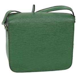 Louis Vuitton-Bolsa de ombro LOUIS VUITTON Epi Cartouchiere MM Verde M52244 LV Auth ki3797-Verde