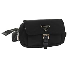 Prada-PRADA Waist bag Nylon Black Auth fm2924-Black