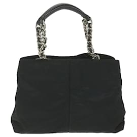 Prada-PRADA Chain Shoulder Bag Nylon Black Auth ep2330-Black
